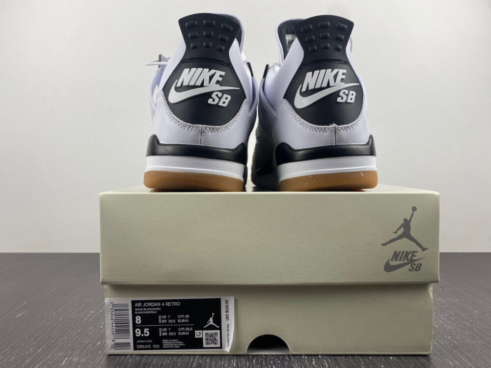 Nike SB X Air Jordan 4 White Gray Black - 9