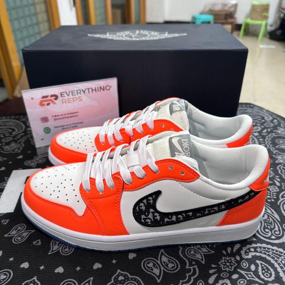 Dior x Air Jordan 1 Low Orange Fantasy - USA 4.5=UK 4=EU 36.5