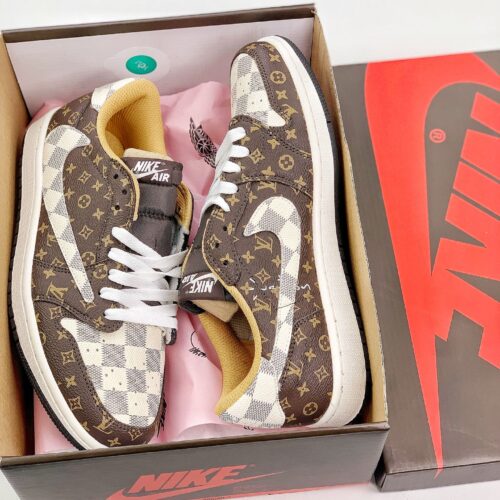 Travis Scott X Air Jordan 1 Low Louis Vuitton Brown - 7