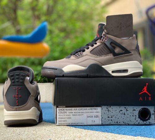 Travis Scott Taupe Haze Olive Jordan 4’s - 5
