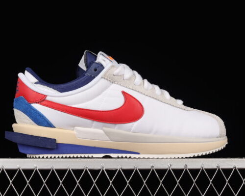 Sacai x Nike Cortez White Red Navy Blue - 5