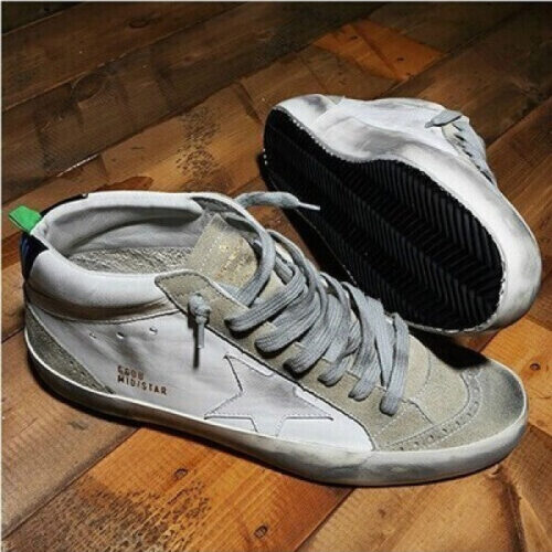 Golden Goose Mens White Mid Star Sneakers - 5